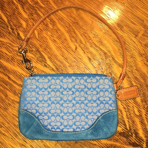 Coach Authentic Small Suede/Canvas Wristlet - Picture 2 of 4